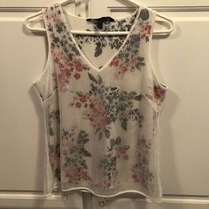 White House Black Market Floral Clear Sequin Blouse NWT Women’s Size XS